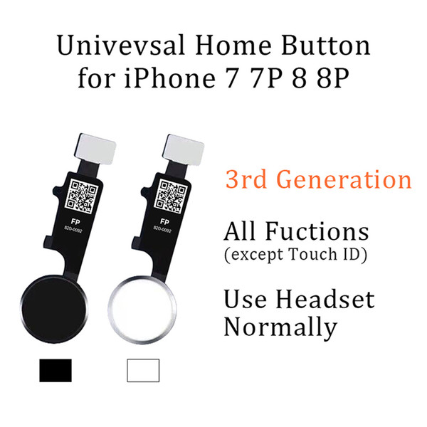 Universal Home Button Flex for iPhone 7 8 Plus Return Home Function Solution 3rd Generation Black White Gold RoseGold Free Ship