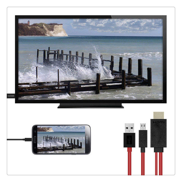 Micro USB to HDMI 1080P HD TV Cable Adapter for Android Samsung Phones 11PIN 184CM from HDMI to MHL