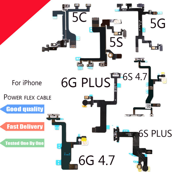 New Power Button On Off Flex Cable For iPhone 5 5S 5C 6 6S Plus 6Plus Mute Volume Switch Connector Ribbon Parts