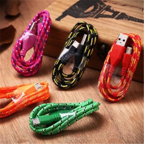 2017 New Best Price 1M 3Ft USB Cable Plastic Nylon Fabric Braided Woven Data Sync Charging Cables Charger Wire 10 Colors