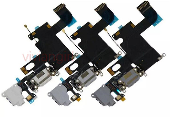 100% original new iphone 6 6s charge connector with headphone jack mic flex cable ribbon charging port USB dock connector flex cable