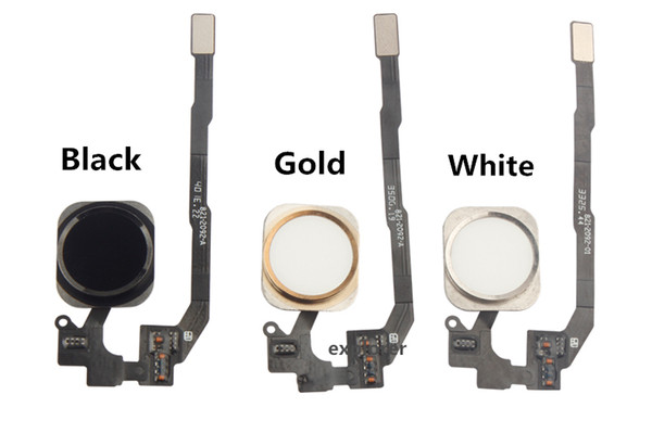 For iPhone 5S 6S 6 plus Home Button Home Key Flex Cable Ribbon Assembly for iphone 5s 6 Black White Gold free shipping