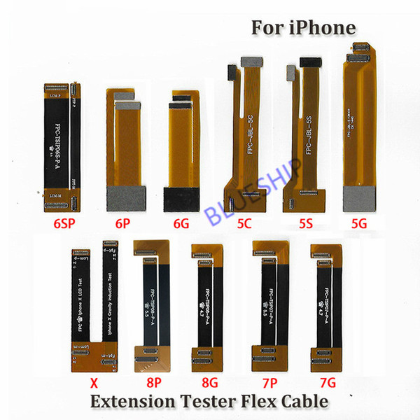 High Quality LCD display Extension Test cable Touch Screen FPC Tester Flex For Iphone 5G. 5S. 5C. 6G. 7G. 8G. 6S. 7p. 8 pus. X