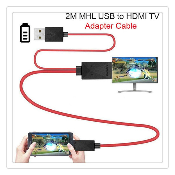 Micro USB to HDMI 1080P HD TV Cable Adapter for Android Samsung Phones 11PIN 184CM from HDMI to MHL Portable Devices or Charging