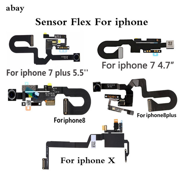 New for iPhone 5 5c 5s 6 6s 7 8 Front Camera Flex Cable for iPhone 6 7 8 plus 5.5 inch X Light Sensor Proximity Facing Cam Replacement Parts