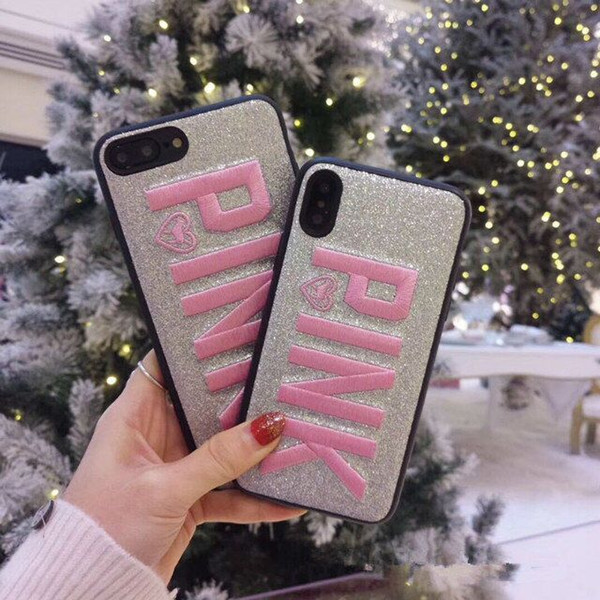 Lovely Bling Pink phone cases! good quality mobile case for iPHONE 6 6S 7 7S 8 8S X 3 colors.