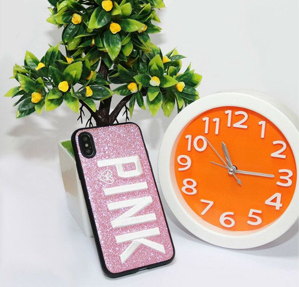 Fashion Shining Pink phone cases! High quality mobile case for iPHONE 6 6S 7 7S 8 8S X all types 3 colors.