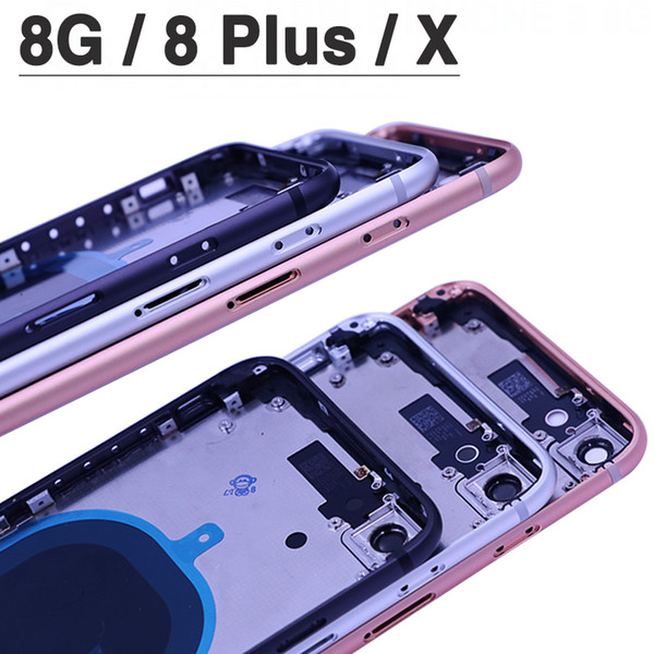 For iphone 8 8G 8Plus X XR XS MAX Back Cover + Middle Chassis Frame + SIM Card Full Housing Case Assembly