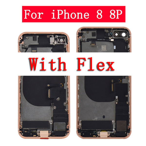 For iphone 8 8plus Back Middle Frame Chassis Full Housing Assembly Battery Cover Door Rear with Flex Cable+ Free DHL