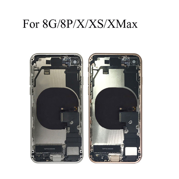 Back Cover For iphone 8g 8 plus x Xs Max Back Middle Frame Chassis Full Housing Assembly Battery Cover Door Rear with Flex Cable