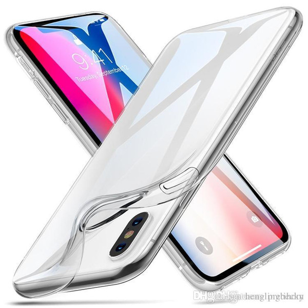 top Guranteed perfect fit For 2018 NEW Iphone 8 XS XR MAX X Note 9 S7 0.3MM Crystal Gel Case Ultra-Thin transparent Soft TPU Clear Cases