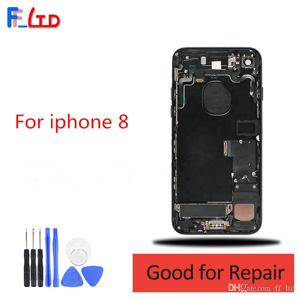 OEM for iPhone 8 Full Back Housing with Flex Cable Side Buttons Camera Ring Assembly 4.7inch 8 Rear Cover