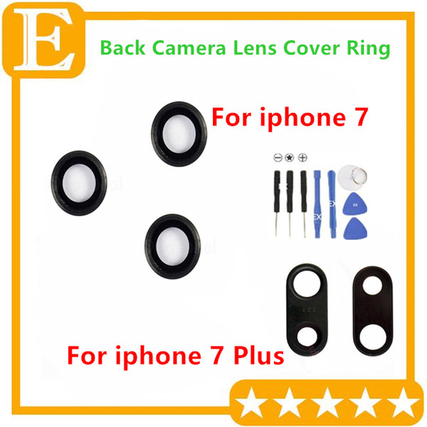 10pcs/Lot Original Camera Lens Glass With Frame for iPhone 7G 4.7'' 7 Plus 5.5'' Back Camera Ring Holder Replacement Parts