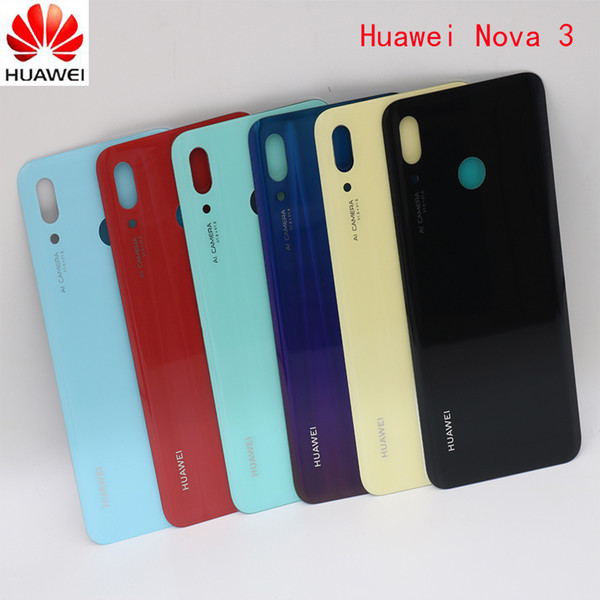 Original Huawei Nova 3 Back Glass Battery Cover Rear Door Housing Case Panel For Huawei Nova 3 Back Glass Cover Replacement