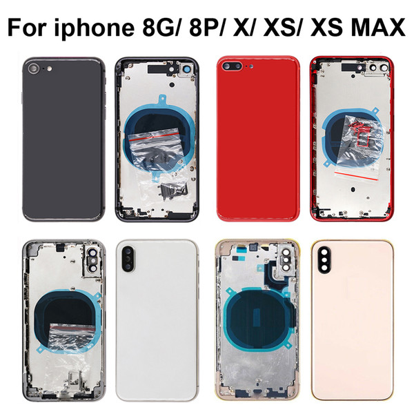 High quality Back Middle Frame Chassis Full Housing Assembly For iphone 8 8Plus X XR XS MAX Back Cover with SIM Card