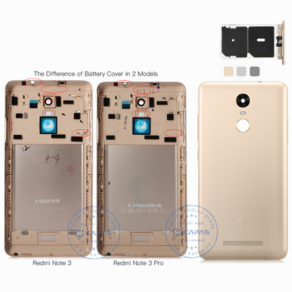 wholesale Redmi Note 3 Pro Back Cover Housing Metal + SIM Card Slot Redmi Note3 Pro 150mm Rear Battery Door Replacement Spare Parts