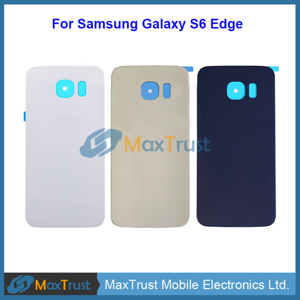 Top Quality For Samsung Galaxy S6 Edge G925 G9250 G925F Battery Cover Rear Back Housing Door With Adhesive 3 Color