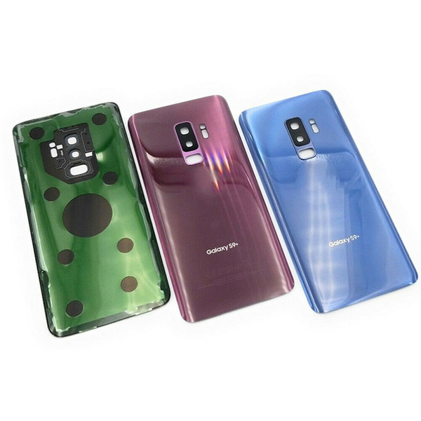 For Samsung Galaxy S9 / S9+ Plus Battery Glass Cover Back Door Housing + Camera Lens + Preattached Adhesive