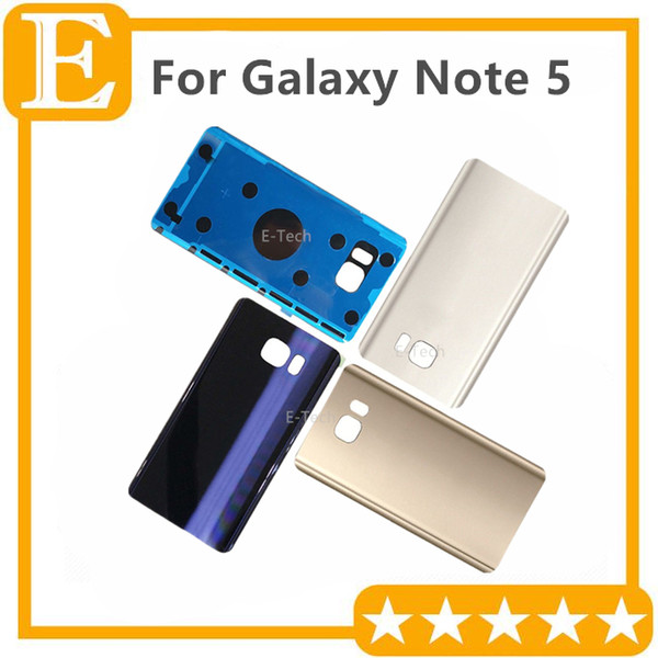 OEM Battery Door Back Cover Glass Housing + Adhesive Sticker For Samsung Galaxy Note 5 N9200 N920V N920F VS N920T N920P 60pcs/Lot DHL