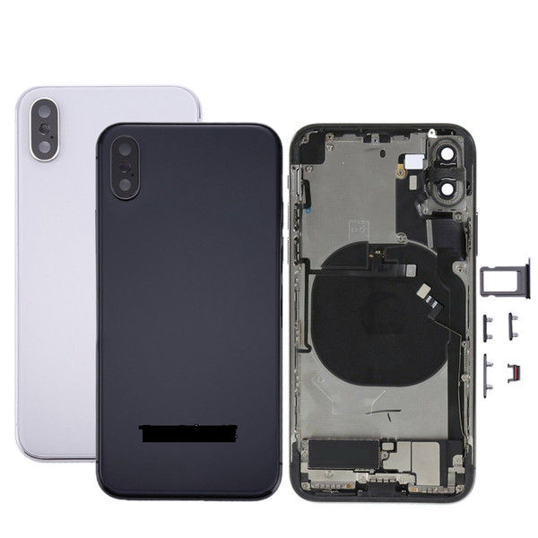 For iPhone X Back Cover Battery Door Back Housing Rear Cover Assembly Battery Housing For iPhone X With Flex Cable Replacement