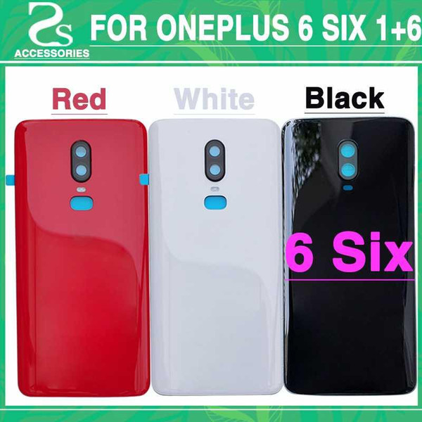 New 6 6T Battery Cover for Oneplus 6 Oneplus One Plus 6T 1+6T Rear Back Door Housing Case Repair Replacement Parts