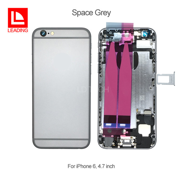 Back Battery Housing cover With Flex Cable For iPhone 6 4.7 inch Full Metal Alloy Housing Middle frame free shipping