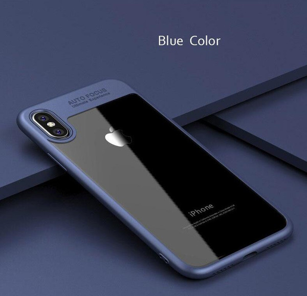 MQQ50pcs for iPhone X Clear TPU+PC Dual Material Clear Cell Phone Cases Soft Hard Acrylic Protection Cover for iPhone X Plastic