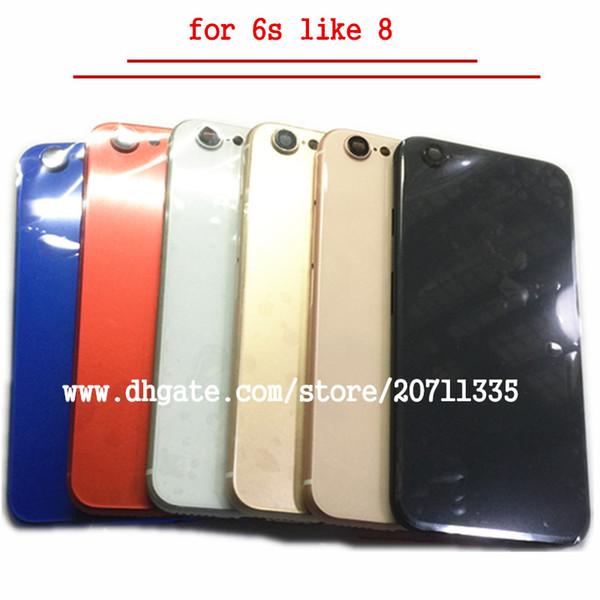 NEW For iPhone 6S Like 8 Style 8 PLUS Back Rear Cover Battery Housing Door Chassis Middle Frame