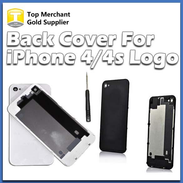 Back Glass Battery Housing Door Cover Replacement Part GSM for iphone 4 4S Black White Color A quality