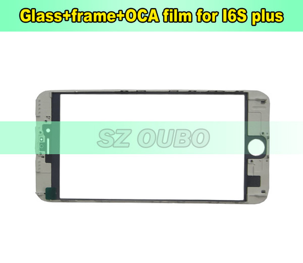 Original LCD Screen Glass With Middle Bezel Frame With OCA Film For iPhone 6S Plus LCD Repair Cold Press 50pcs/lot