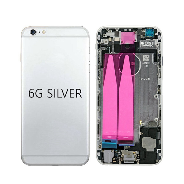 100% AAA +High Quality For iphone 6 Back Middle Frame Chassis Full Housing Assembly Battery Cover Door Rear with Flex Cable+ Free DHL