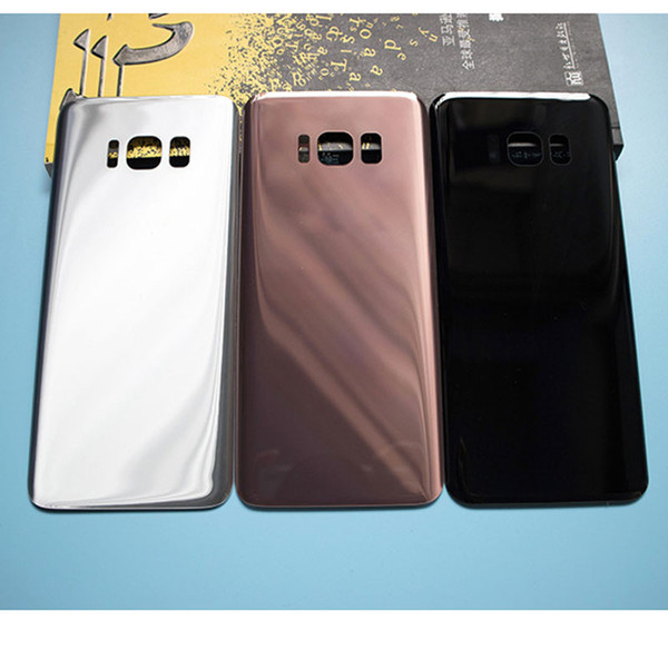 Original Battery Back Cover Glass Door Housings for Samsung Galaxy S8 G950 S8 Plus G955 With logo camera Adhesive Sticker Camera Cover