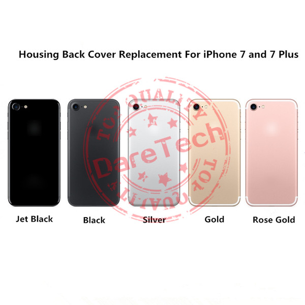 Replacement Cover For iPhone 7 iPhone 7 plus Housing Jet Black Gold Silver Rose Gold Black 5 Colors With Logo DHL shipping