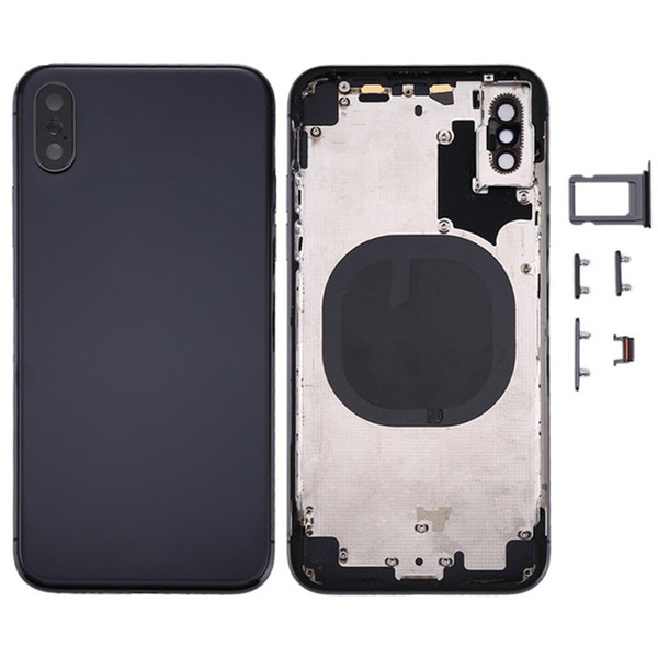 Full Back Housing for IPhone X iPhone 8 & 8 Plus Middle Frame Bezel Chassis Battery Door with Side Buttons By DHL