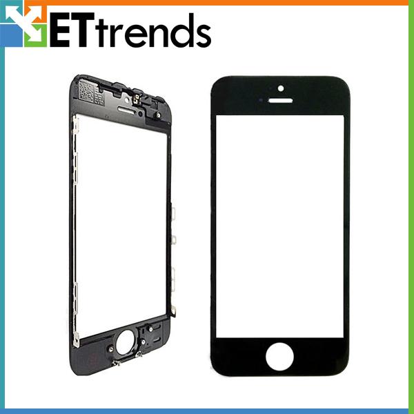 Good Quality Glass Lens with Frame for iPhone 5S/SE(Cold pressing process) Repair Parts Replacement Black;white DHL Free Shipping AB0080