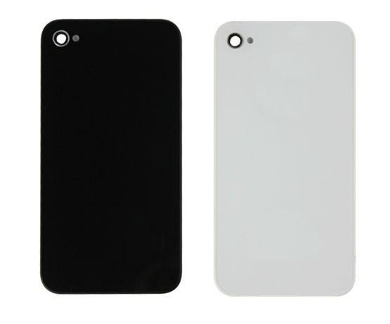 Replacement Back Glass Battery Housing Door Cover Black White for iphone 4 4G no logo