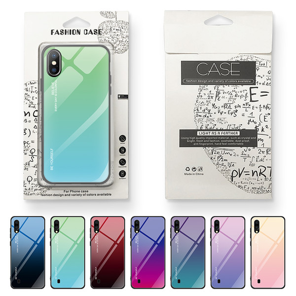 Hot Selling New Style Cover Fashion Gradation Color Tempered glass Phone Case For Iphone X