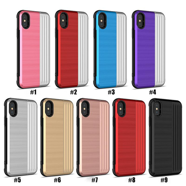 For iPhone XS Max iPhone Xr Phone Cases 2 in 1 with Card Slot for New iPhone Samsung Note 9 Huawei