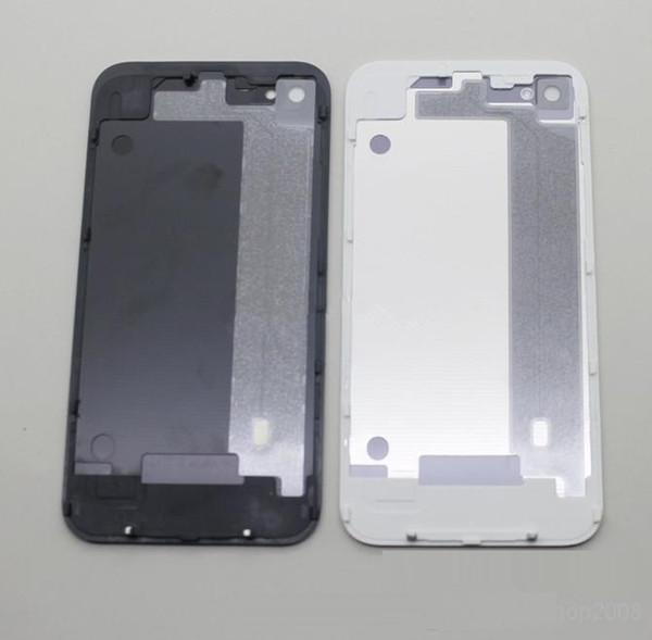 Back Glass Battery Housing Door Cover Replacement Part GSM for iphone 4/4S Black White Color 500pcs/lot