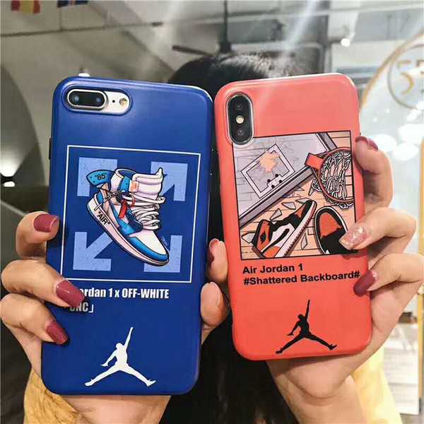 New 2019 Basketball graffiti mobile phone shell iPhone 6s 6p X Samsung S8 S9 S10 note8 note9 full-package soft-shell couple set