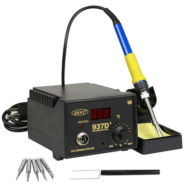 937D 60W SMD Soldering Hot Iron Station Digital Adjustable LED Display Free 5 Tips High Quality