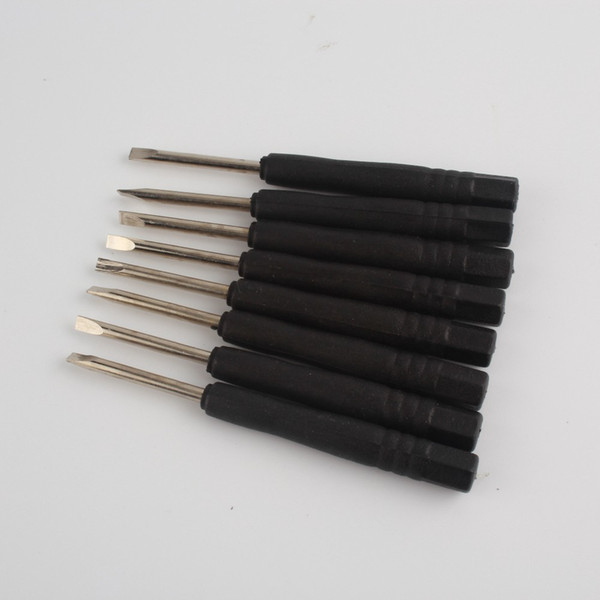 5000pcs / lot 85mm Mini Screwdriver 3.0mm Slotted Flat Head Straight Screwdrivers Black Opening Repair Tool Free Shipping