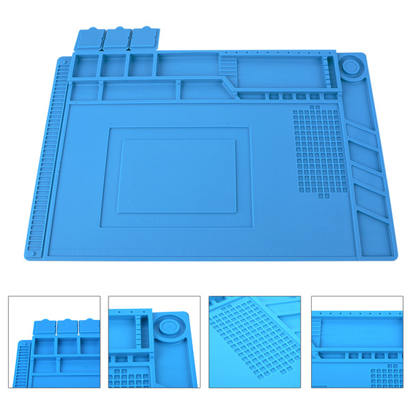 45x30cm Heat Insulation Silicone Pad Mat Maintenance Platform for BGA Soldering Phone Repair Station with Magnetic Section P15