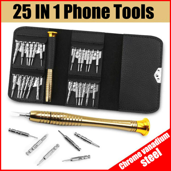 Mutitools For Refurbished Phones 25 in 1 Iphone X Screw Driver Set Iphone 8 Samsung Ipad Fixing kits Chrome Vanadium Steel