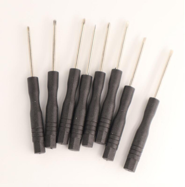 9000pcs / lot 83mm Mini Screwdriver 2.0mm Slotted Flat Head Straight Screwdrivers Black Opening Repair Tool Free Shipping