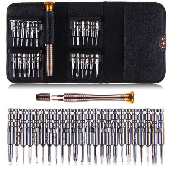 Multipurpose Cell Phone Reparing Tools 25 in 1 Precision Torx Screwdriver Wallet Cell Phone Repair Tool For iPhone Laptop Computer