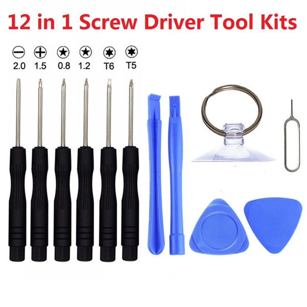 12 in 1 Screw Driver Tool Kits Cell Phone Repair Tools Set For iPhone iPad Samsung HTC Sony Motorola LG Blackberry free DHL