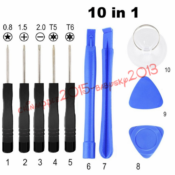 Reparing tools 10 in 1 Repair Pry Opening Tools With 5 Point Star Pentalobe Torx Screwdriver For iphone 4 4G 5 for samsung ,DHL Free