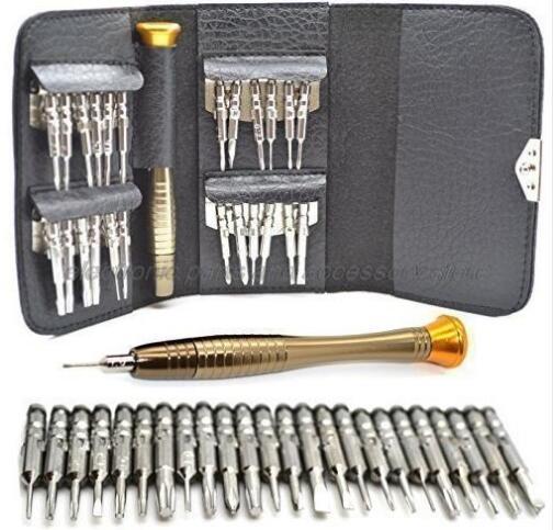 25 in 1 Multi-purpose Mini Precision Screwdriver Kit Trox T2-T15 Star 0.8 1.2 Bits Phone DIY Repair Tools Set Wallet Bag package