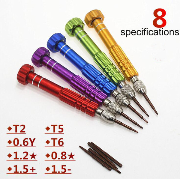 5 in 1 High Quality 0.6Y T5 T6 Screwdrivers Key S2 Steel Triwing Phone Repair Tools For Apple Watch iPhone 7 Screw Dedicated Free Ship